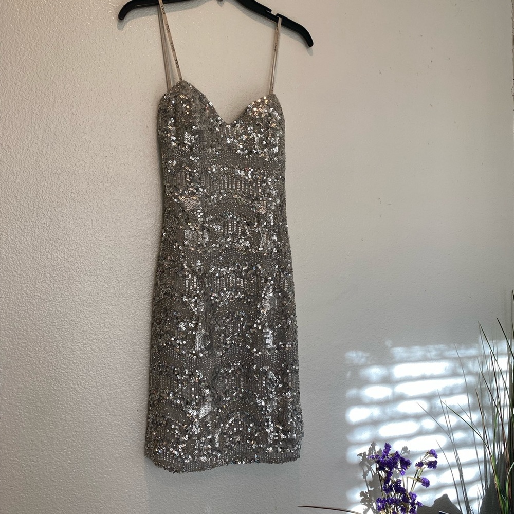 Strapless Sequin Dress